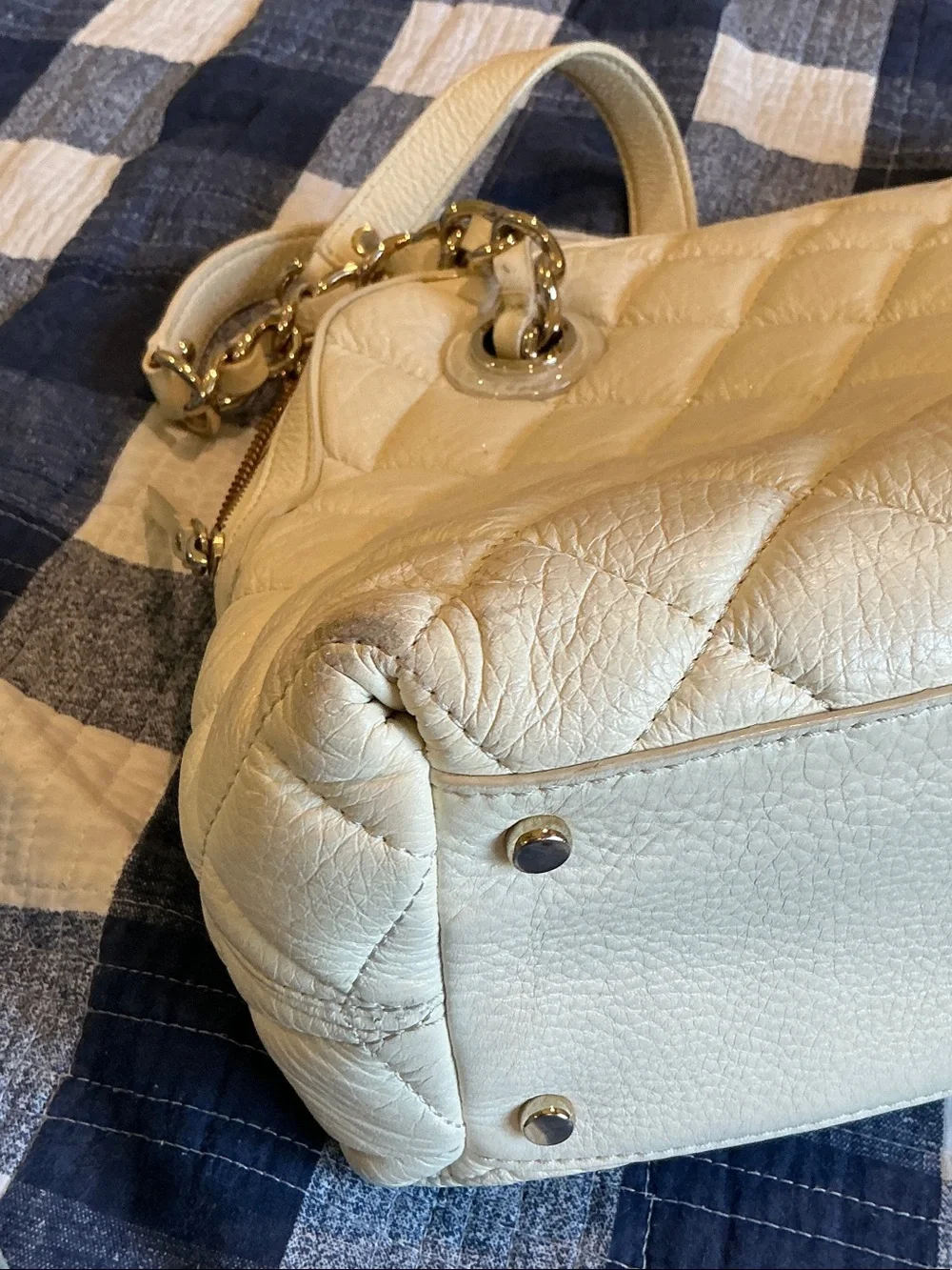 kate spade Quilted Cream Leather Chain-Handle Shoulder Bag